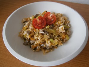 Rýže s hlívou a zeleninou