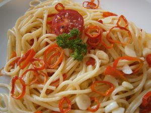 Špagety s papričkami